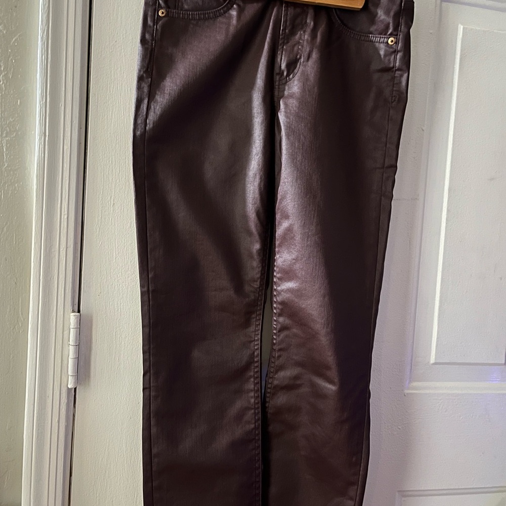 GAP Vintage Slim Mid Rise Pants - Rich Brown -burgundy